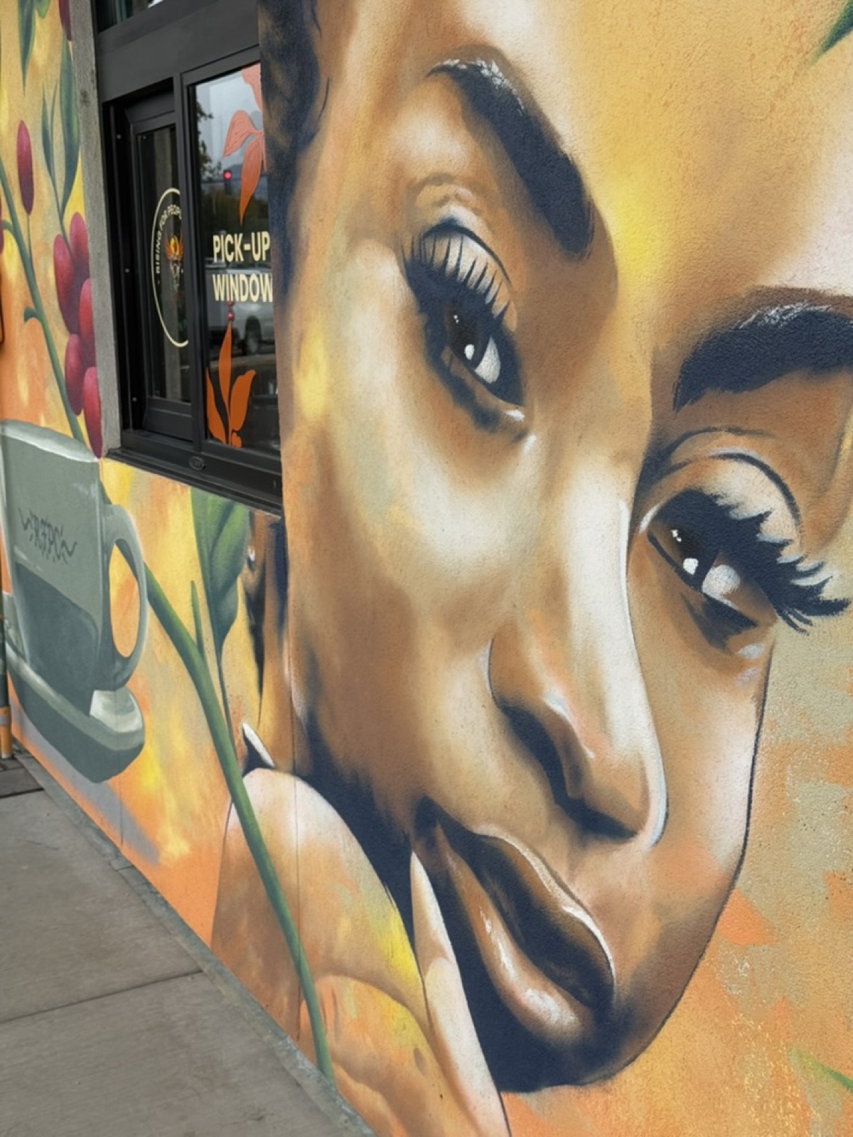 Mural at the Rising For People Coffee Co. café in Midtown Reno