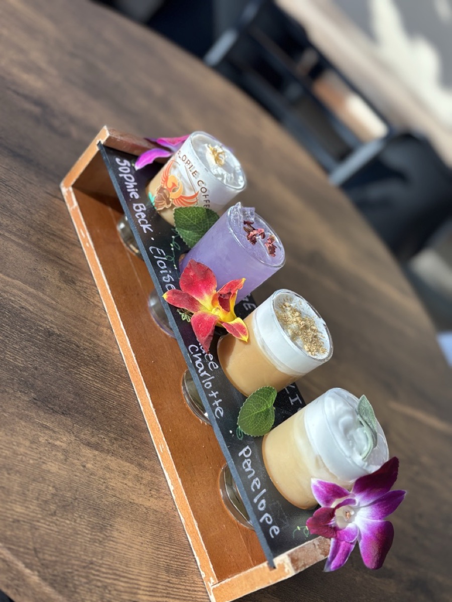 Bridgerton Coffee Flight — Coffee Flight at Rising For People Coffee Co. in Midtown Reno